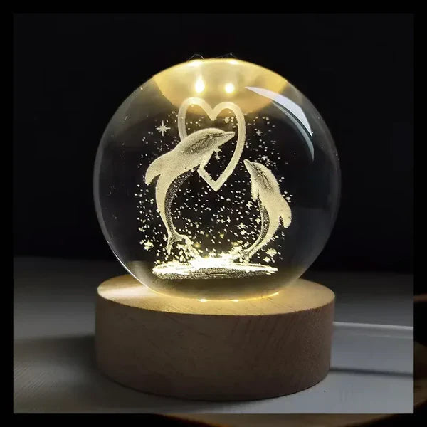 Crystal Galaxy Glowing Planetary Lamp Ball - USB Night Light