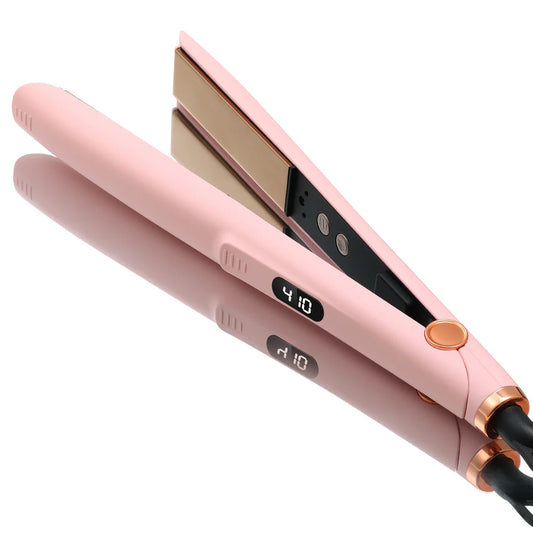 Hair Straightener, 1 inch Flat Iron Hair Straightening, Fast Heating, Dual Voltage, Pink