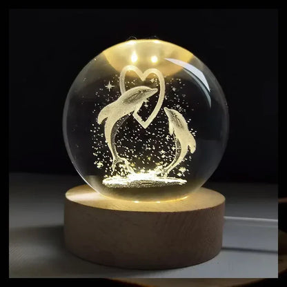 Crystal Galaxy Glowing Planetary Lamp Ball - USB Night Light