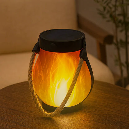 Solar Lantern Lights with Flickering Flame Effect for Outdoor Garden and Patio Decor, Dual Charging Modes, Waterproof Design