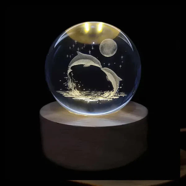 Crystal Galaxy Glowing Planetary Lamp Ball - USB Night Light