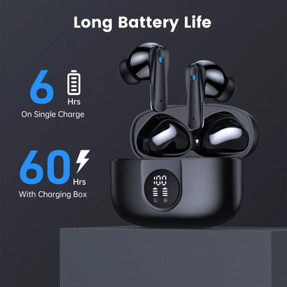 Wireless Earbuds, Bluetooth Headphones V5.4 Stereo Ear Buds with Noise Cancelling Mics